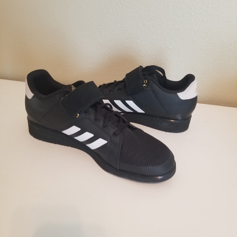 Adidas men's weightlifting shoes, black and white, size us14